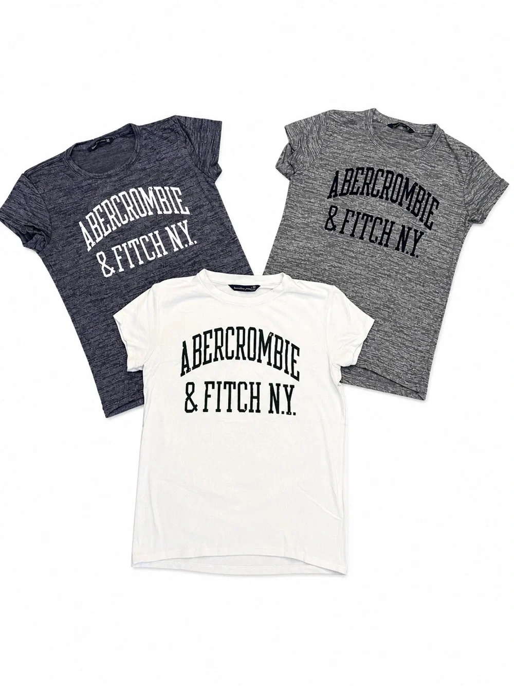 Abercrombie & Fitch XS Graphic Tee Bundle | 3 Pack Logo Tees | Y2K Casual Basics